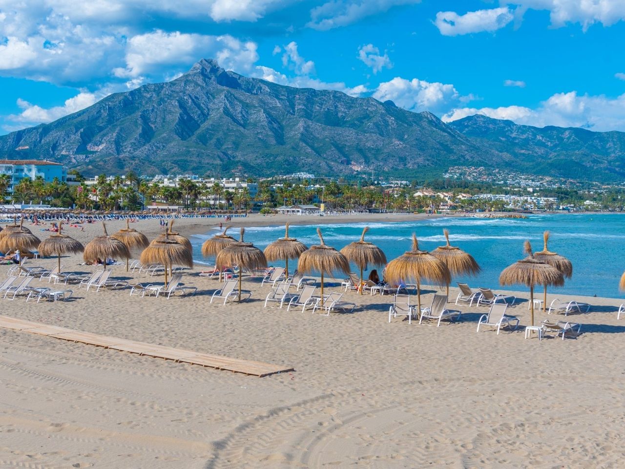 Spain beach and mountains on the coast